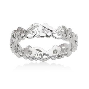 Flowers and Vines Eternity Band with Diamonds